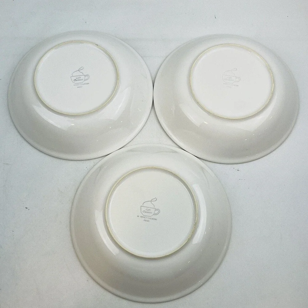 Nancy Calhoun Bella‎ Roma 3 Coupe Soup Bowl Lot Apples Cafe Classico Vintage